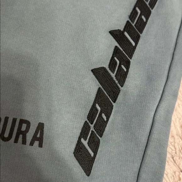 Yeezy Season 5 Calabasas Embroidered French Terry Track Sweatpants Hospital Blue